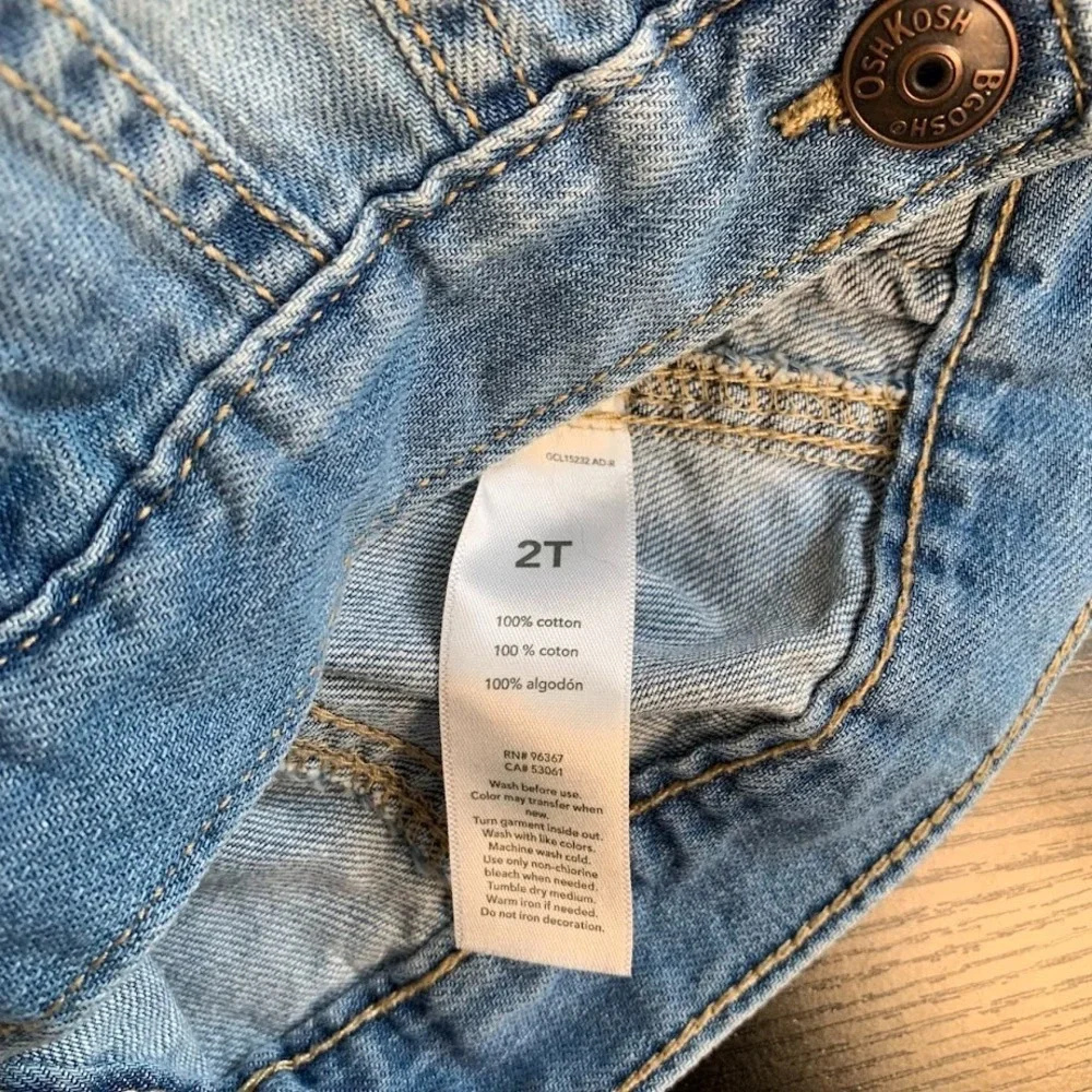 OshKosh B'Gosh Denim Jean Jacket Snap Up Cotton Kids Youth 2T‎